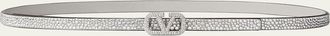 Valentino Garavani VLogo Signature Rhinestone Embellished Skinny Leather Belt, 10mm