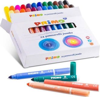 Trade Shop Trade Shop - Confezione 24 Pennarelli Colorati Scuola Disegno Bambini Con Punta Grossa Maxi