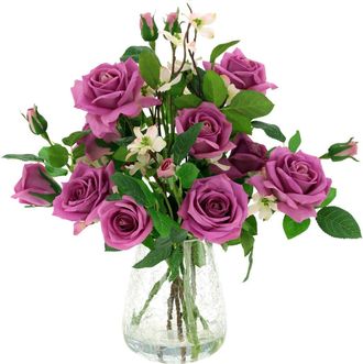 Mark Roberts Roses in Crackle Vase in Lavender at Nordstrom