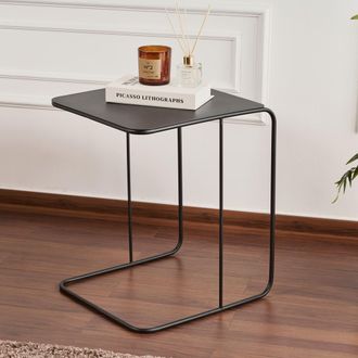 Dmora Mesa De Centro Cattaneo, Forma Rectangular, Material En Metal, Color Negro, 47x46x57h Cm Negro