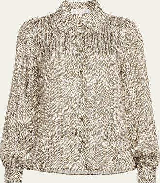 Ramy Brook Pauline Button-Front Silk Blouse