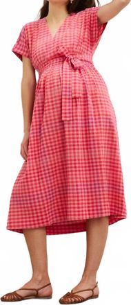 Hatch Plaid Carolina Dress - Maternity In Sunset Gingham