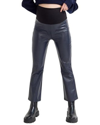 Hatch The Vegan Stretch Leather Crop Flare Pant