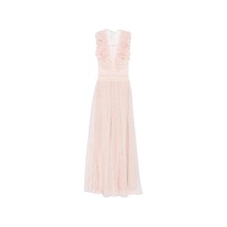 Antonino Valenti Gowns, female, Pink, Size: S Edera Ruffle-detail Midi Dress