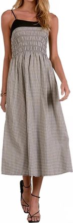 Elan Womens Spaghetti Strap Maxi Dress In White Gingham