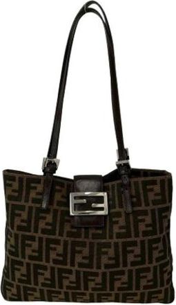 Fendi Pre-owned Vintage Shoulder Tote - Dames - Vintage Schoudertas - Bruin - ONE Size - Leer - Vintage