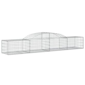 Berkfield Home Decorative Arched Gabion Baskets 2 pcs 300x50x40/60 cm Galvanised Iron in Silver