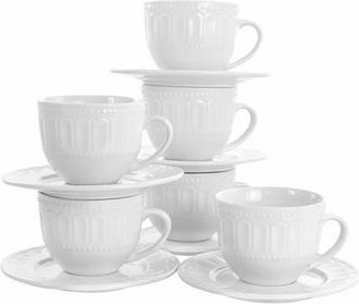Elama Charlotte 6 Piece Mug Set in White at Nordstrom