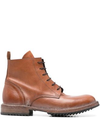 Moma lace-up leather boots - Marrone