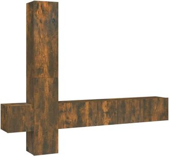 vidaXL Vidaxl - Set De Muebles De Tv 5 Pzas Madera Contrachapada Roble Ahumado