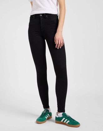 Lee Skinny-fit-Jeans LEE Lee Jeans Scarlett High, Damen, Gr. 25, L&auml;nge 31, schwarz, Obermaterial: 90% Baumwolle CO. 7% Elastomultiester ELE. 3% Elasthan E