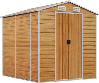 vidaXL Vidaxl - Caseta De Jard&iacute;n Acero Galvanizado Marr&oacute;n Claro 191x215x198 Cm