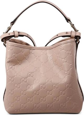 Gucci Bolso tipo cubo peque&ntilde;o GG Emblem - Bags - Mujer - Rosa - ONE SIZE