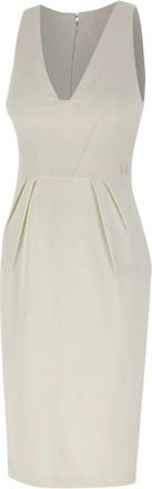 Elisabetta Franchi Crepe Jurk - Dames - Casual kleedjes - Wit - M - Polyester - Kleedjes