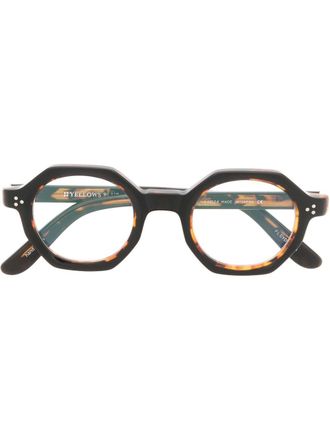 Yellows Plus Bril met geometrisch montuur - Zwart