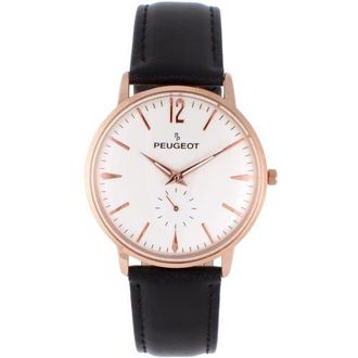 Peugeot Round Vintage Remote Sweep Leather Watch - 40MM in Rose Gold at Nordstrom