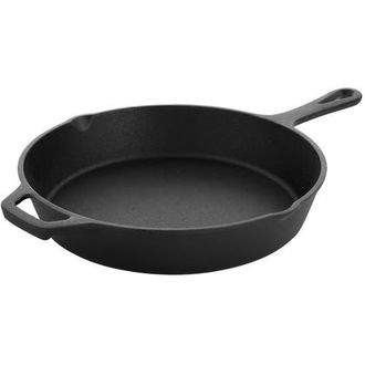 MegaChef 10 Inch Round Preseasoned Cast Iron Frying Pan with Handle in Black at Nordstrom