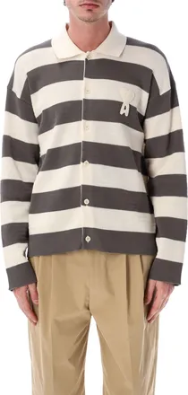 Ami Traforato Striped Cardigan