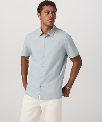 Vuori Clothing Short Sleeve Manhattan Button Down | Harbor Grey | Medium