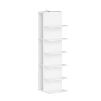 SoBuy Sobuy Estanter&iacute;a De Pared De Madera Blanca Mate Librer&iacute;a Estrecha Con 7 Baldas Mueble De Almacenamiento Para Sal&oacute;n 30&times;32.5&times;110.5 Cm Capacidad De Carga