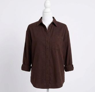 Faherty Sunfair Denim Shirt In Chocolate Brown