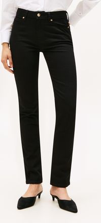 Tommy Hilfiger Slim-fit-Jeans TOMMY HILFIGER DNM BLACK SLIM RW, Damen, Gr. 25, L&auml;nge 28, schwarz, Denim/Jeans, Obermaterial: 98% Baumwolle, 2% Elasthan, slim fit, Je