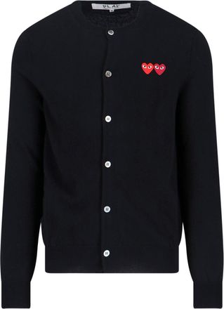 Comme Des Gar&ccedil;ons Black Heart Motif Button-Down Cardigan