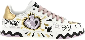 Dolce & Gabbana Schoenen, Dames, Veelkleurig, 39 1/2 EU, Leer, Portofino Sneakers