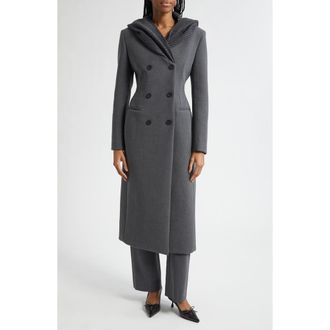 Diesel G-Olden Double Breasted Long Jacket in Melange Grey at Nordstrom, Size 4 Us