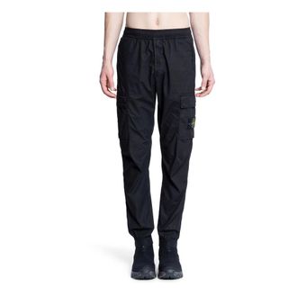 Stone Island Slim-fit Trousers, male, Black, W33, Regular-tapered-fit Cargo Trousers