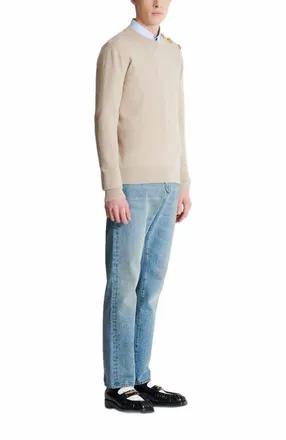 Balmain Eco-Cashmere Jumper in Beige at Nordstrom, Size X-Large