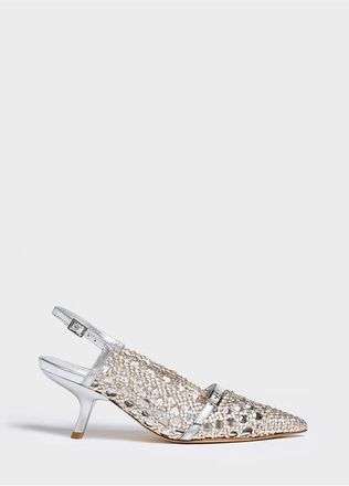 Marion Parke Melissa Slingback | Metallic Nappa in Silver/gold at Nordstrom, Size 35.5