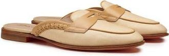 Santoni Womens Leather and Fabric Mule in Natural at Nordstrom, Size 11.5