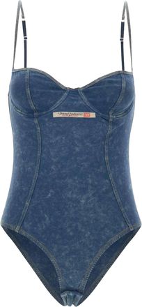 Diesel Bustier Bodysuit with Sweetheart Neckline and Adjustable Straps