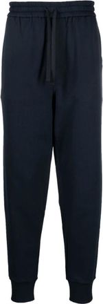 Etro Blauwe track pants met Pegaso-borduursel - Heren - Sweatpants - Blauw - M - Katoen - Broeken