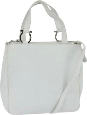 Ferragamo Pre-owned Handbags, female, White, Size: ONE SIZE Pre-owned Leather Handbag