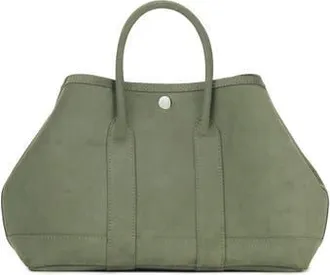 Ezra Arthur Audrey Velvet Leather Top Handle Bag in Moss at Nordstrom