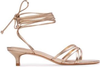 Black Suede Studio Suri 35 Sandal in Gold Metallic Leather at Nordstrom, Size 38.5