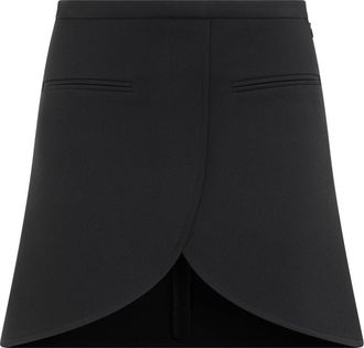 Courrèges Black Ellipse Twill Mini Skirt-Donna