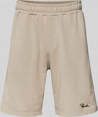 Pegador Regular Fit Sweatshorts mit Label-Stitching Modell TERRY in Taupe, Größe XL