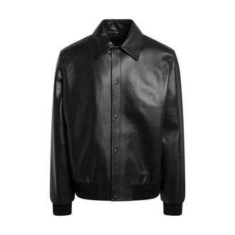 Fendi Leren Blouson - Heren - Zomerjassen - Zwart - XL - Wol - Jassen