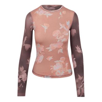 Diesel Tops, Dames, Roze, XS, Gebreide top met bloemenprint