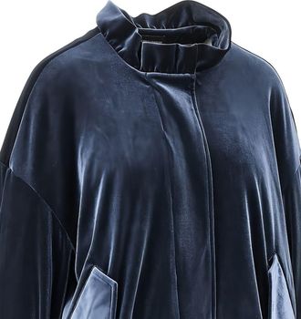 Emporio Armani Velvet Funnel Neck Jacket - Navy