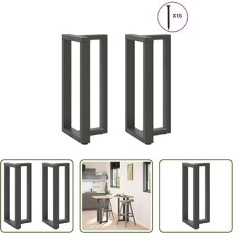 vidaXL Gambe in acciaio - Gambe per tavolo da bar a forma di T 2 pz Antracite 40x35x(90-91) cm Acciaio
