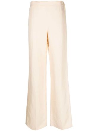 Twin-Set mid-rise wide-leg trousers - women - Linen/Flax/Viscose/Acetate/Polyester - 50 - Neutrals