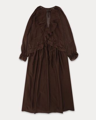 Fortela Ange Cotton Silk Caftan Dress in Brown at Nordstrom, Size 38 Eu