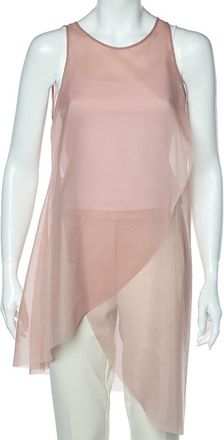 Emporio Armani Pink Taffeta Sheer Sleeveless Top