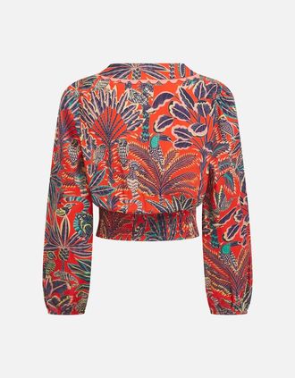 Nooki Design Womens Lesanne Top - Red Mix - Size: 10/8