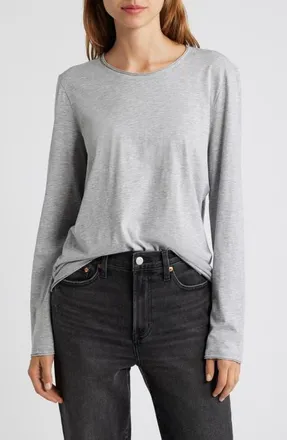 Rails Long Sleeve Cotton T-Shirt in Heather Grey at Nordstrom, Size Small