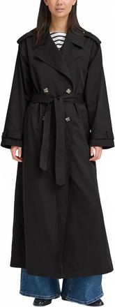 Ichi Belted Trench Coat In Black
